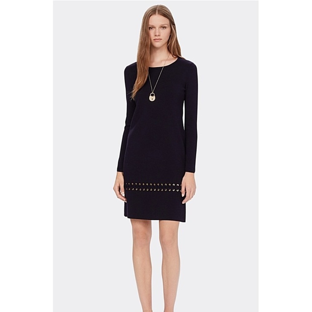 TORY BURCH‎ $498 Harley Wool Navy Sweater Dress Navy Medium